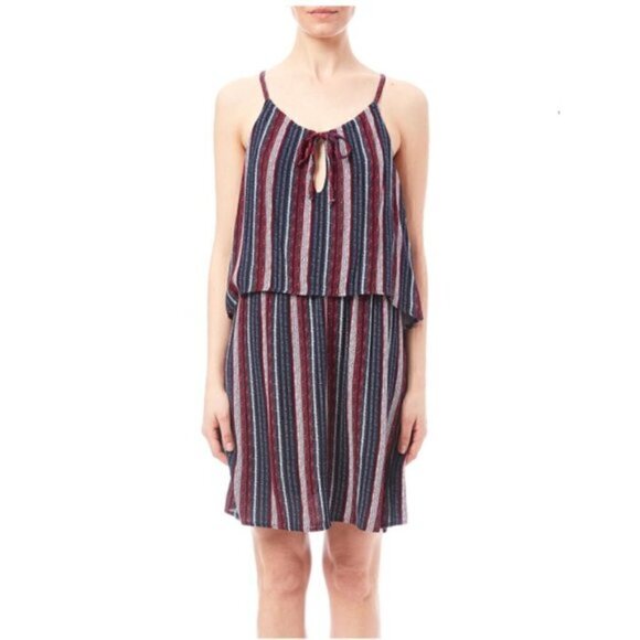 Splendid Mini Dress XS NWT Beachcomber Overlay Red Blue Vacation Beach Summer - Picture 5 of 7